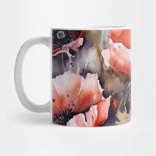 Watercolor flowers poppies Mug